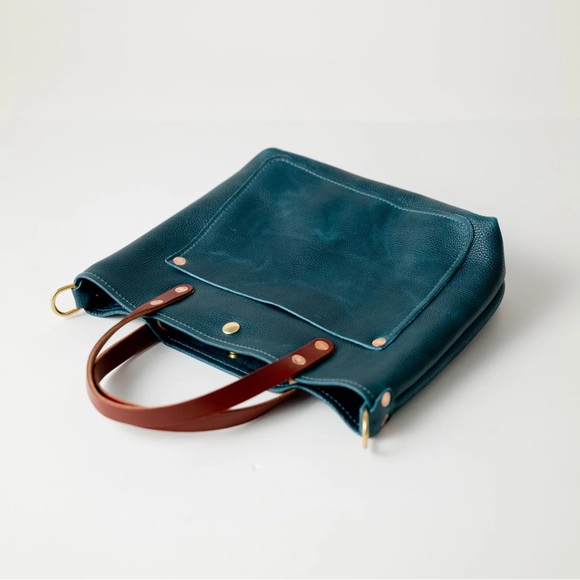 Dark Teal Bulldog Mini Travel Tote by KMM - Picture 2 of 15